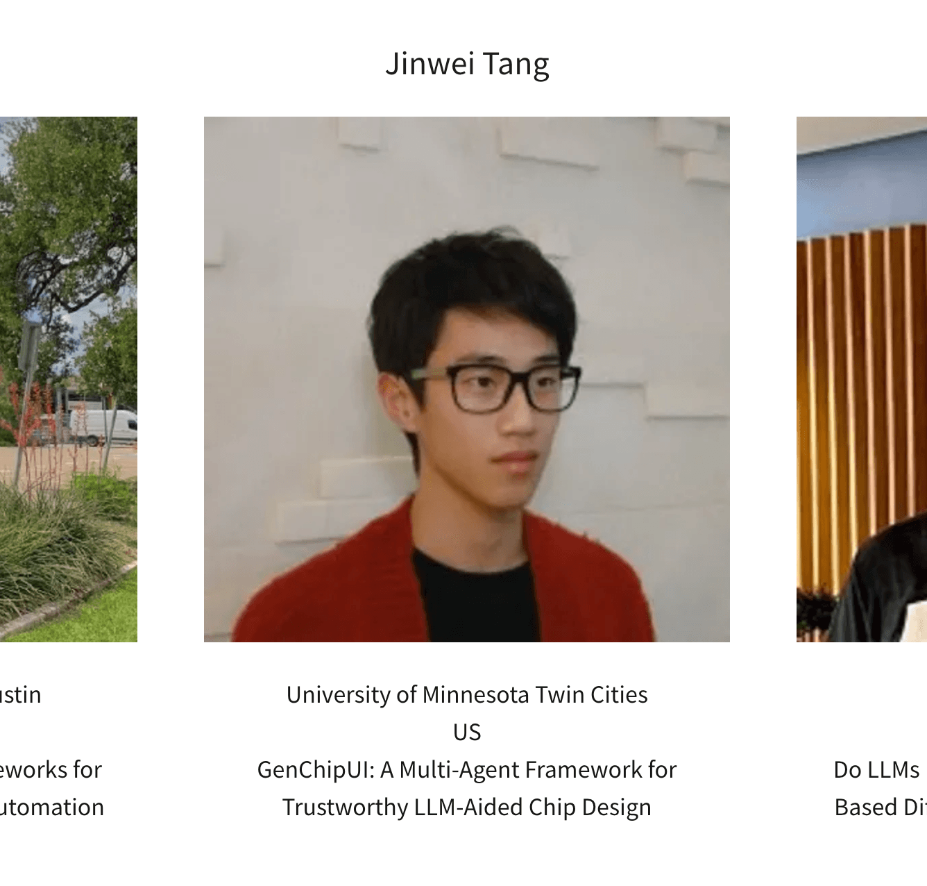 ICLAD Fellowship Award — GenChipUI - Jinwei Tang